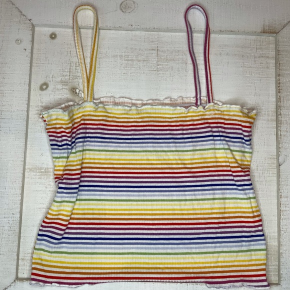 Rainbow Striped Ruffle Tank - Picture 4 of 4